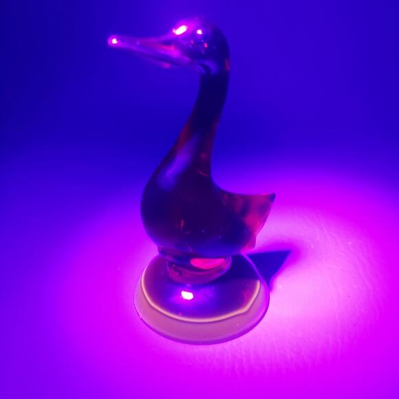 MCM Mid Century VIKING Ruby Red Glass EPIC Line DUCK Figure 5" Vintage - Picture 14 of 15